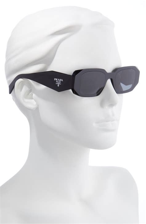 Prada Runway 49mm Rectangular Sunglasses